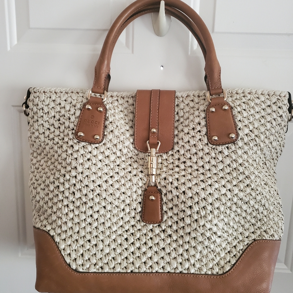 Gucci Raffia Santa Monica Tote